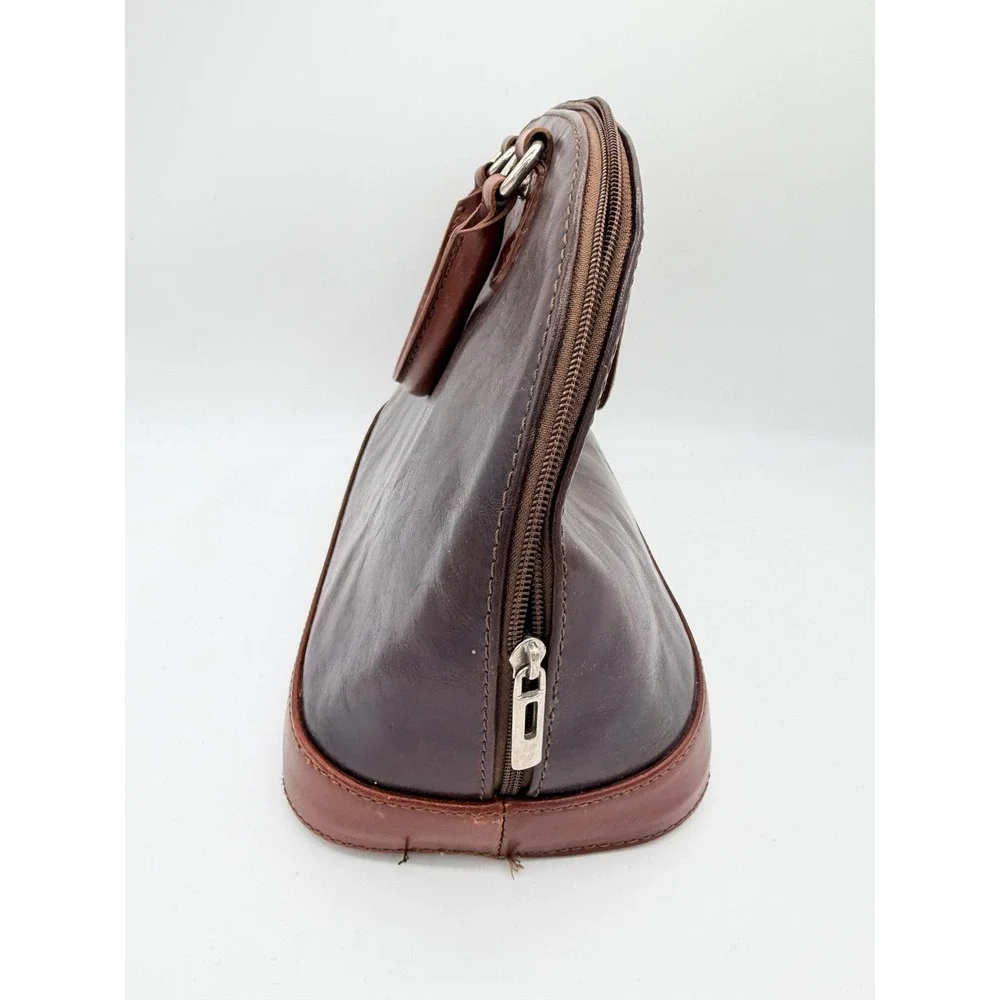 Vera Pelle Satchel Bag Womens Medium‎ Brown Leather Made In Italy Purse